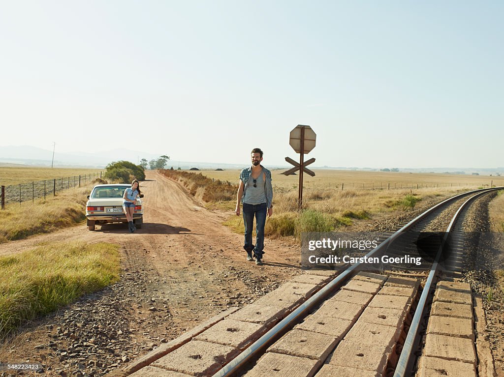 Young couple on a roadtrip