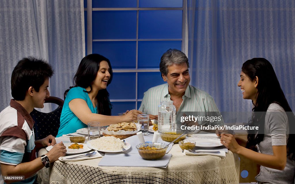 Family having dinner