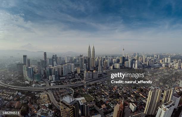 aerial view of kuala lumpur, malaysia - malaysia cityscape stock pictures, royalty-free photos & images