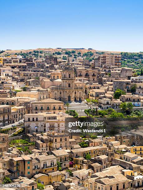 italy, sicily, province of ragusa, view to modica, church san giorgio - modica sicily stock pictures, royalty-free photos & images