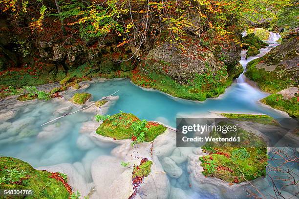 spain, navarra, nature park urbasa-andia, urederra - naturpark stock-fotos und bilder