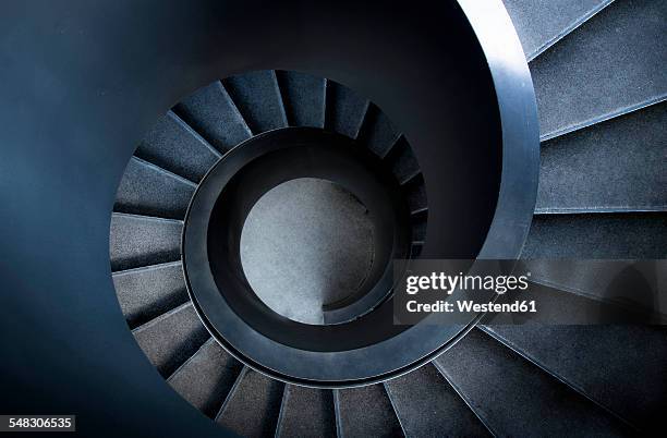 switzerland, basel, vogesenplatz, spiral stairs, elevated view - wendeltreppe stock-fotos und bilder