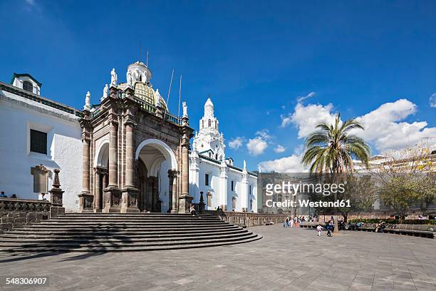ecuador, quito, independence square and metropolitan cathedral - quito stock pictures, royalty-free photos & images