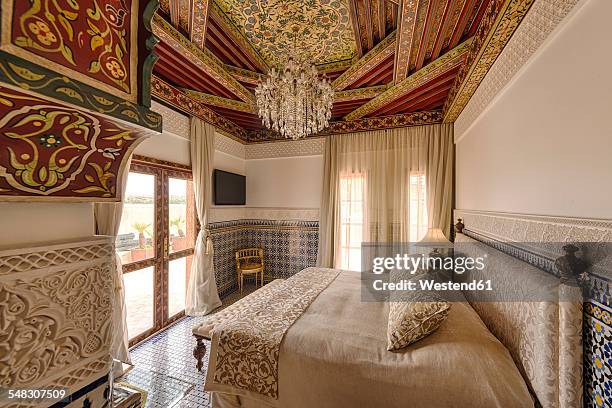 morocco, fes, hotel riad fes, hotel suite - morocco interior ストックフォトと画像