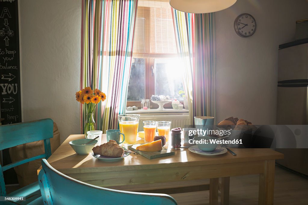 Laid breakfast table