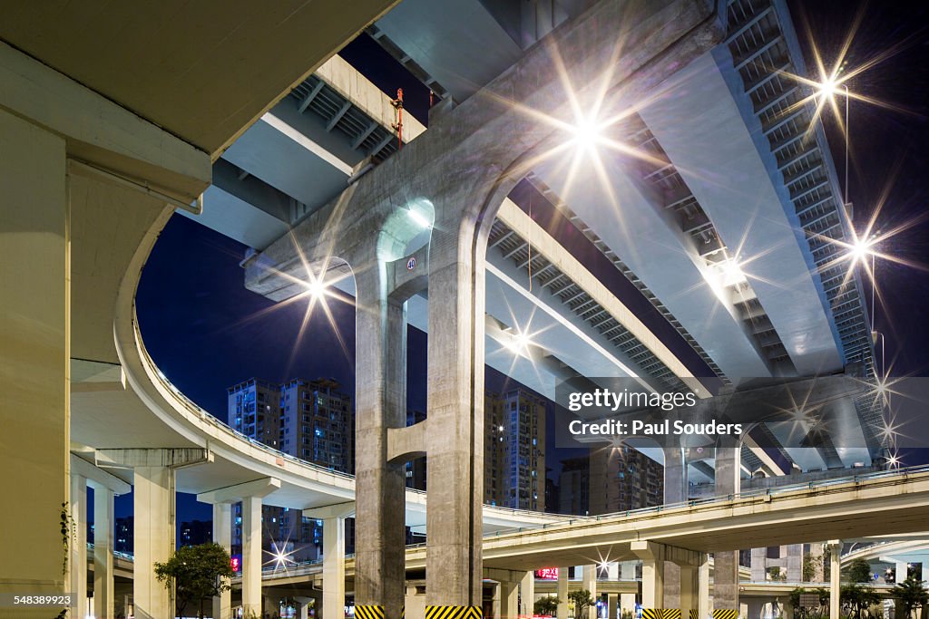 Highway Overpass, Chengdu, Sichuan Province, China