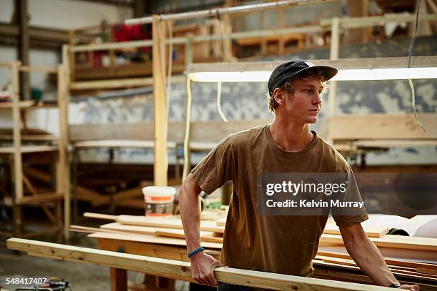 boat building craftsmen - carving craft product stock pictures, royalty-free photos & images