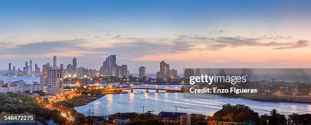 sunset at bocagrande - cartagena de indias bildbanksfoton och bilder