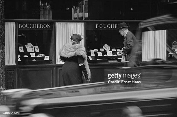 The Boucheron jewellery store on Bond Street, Mayfair, London, circa 1953.