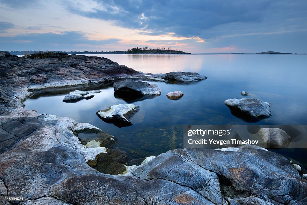 View of Ladoga Lake from Iso Koirasaari Island, Ladoga Lake, Republic of Karelia, Russia