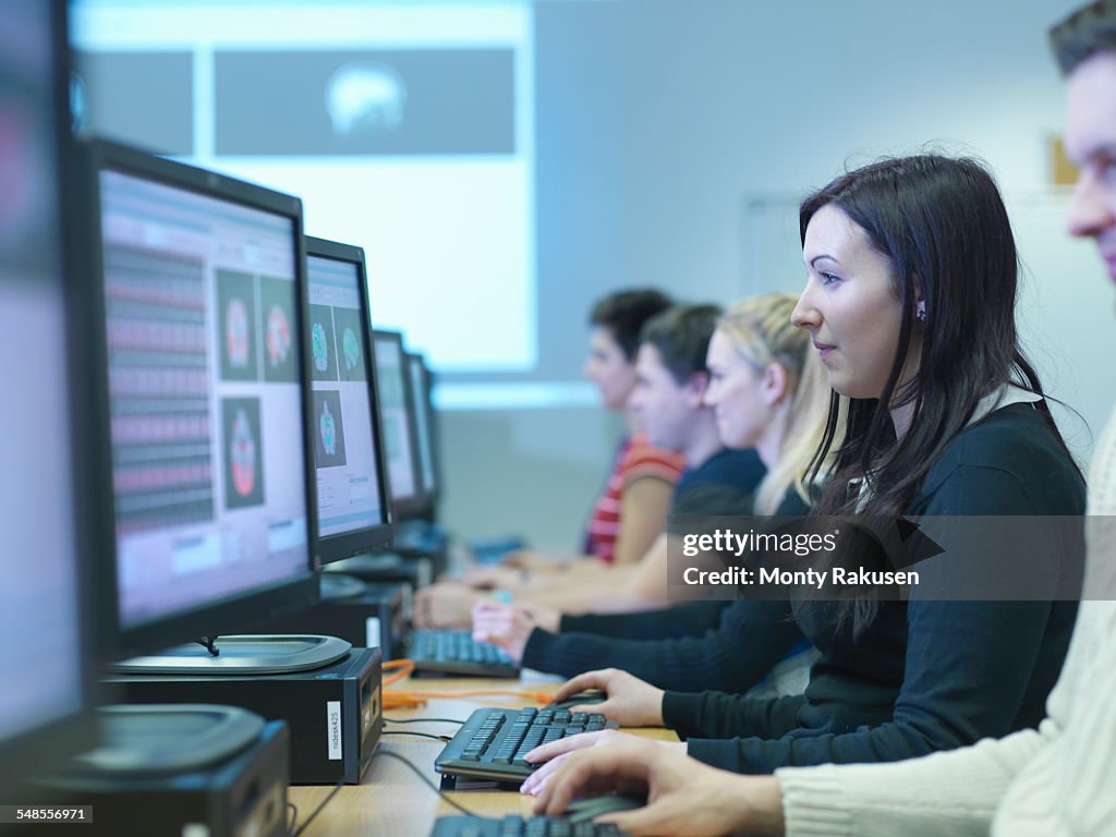 Neuroimaging students at workstations