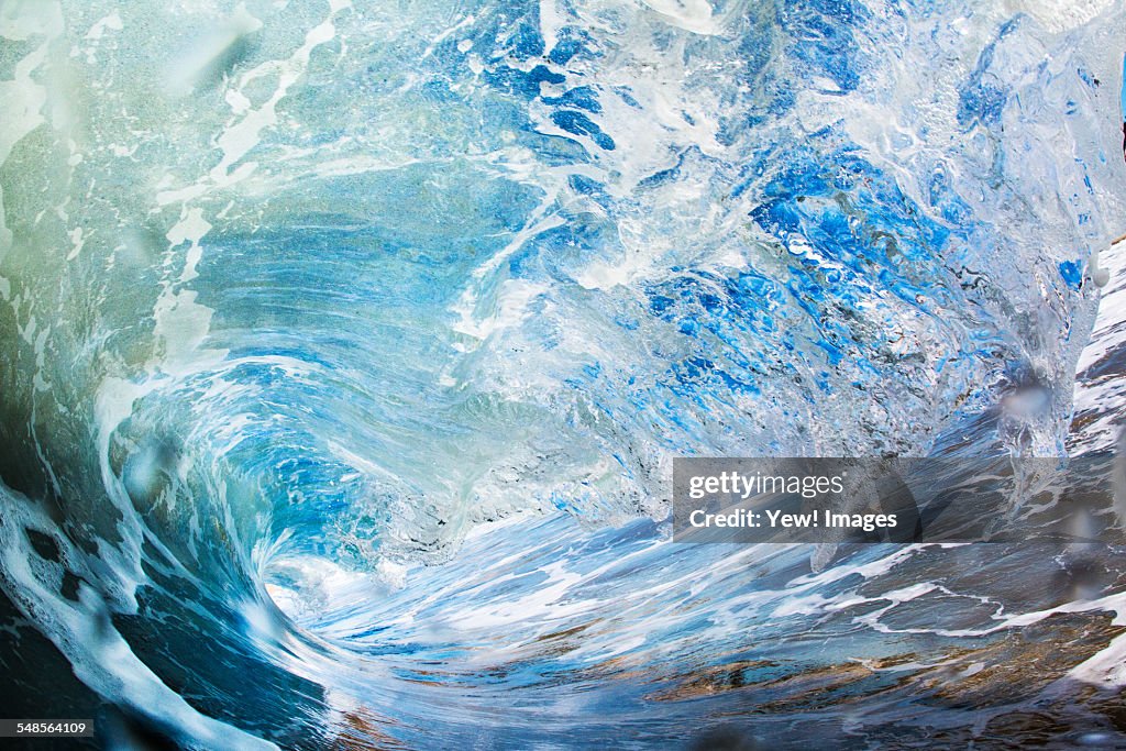 Barreling wave, close-up, California, USA