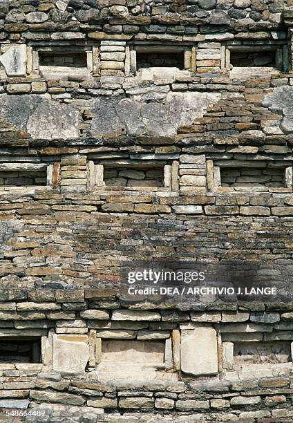 The Pyramid of the Niches, El Tajin , Veracruz, Mexico. Classic Veracruz culture , 3rd-13th century. Detail.