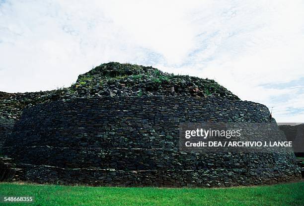 View of a yacata pyramid, Tzintzuntzan, Michoacan, Mexico. Taraschi civilisation, 14th-16th century.