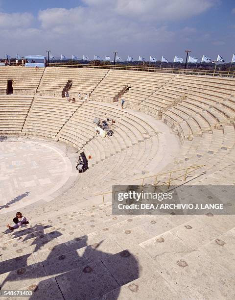 View of the Roman theatre, ancient city of Caesarea, Israel.