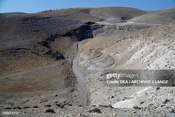 Road on the edge of the Judaean Desert, Israel.