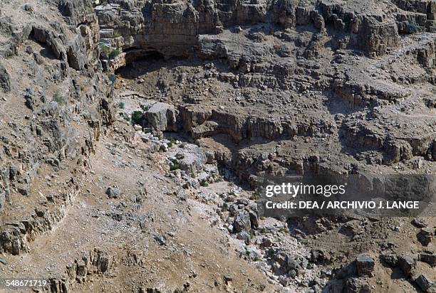 The Wadi Qelt, Judaean Desert, Israel. Detail.