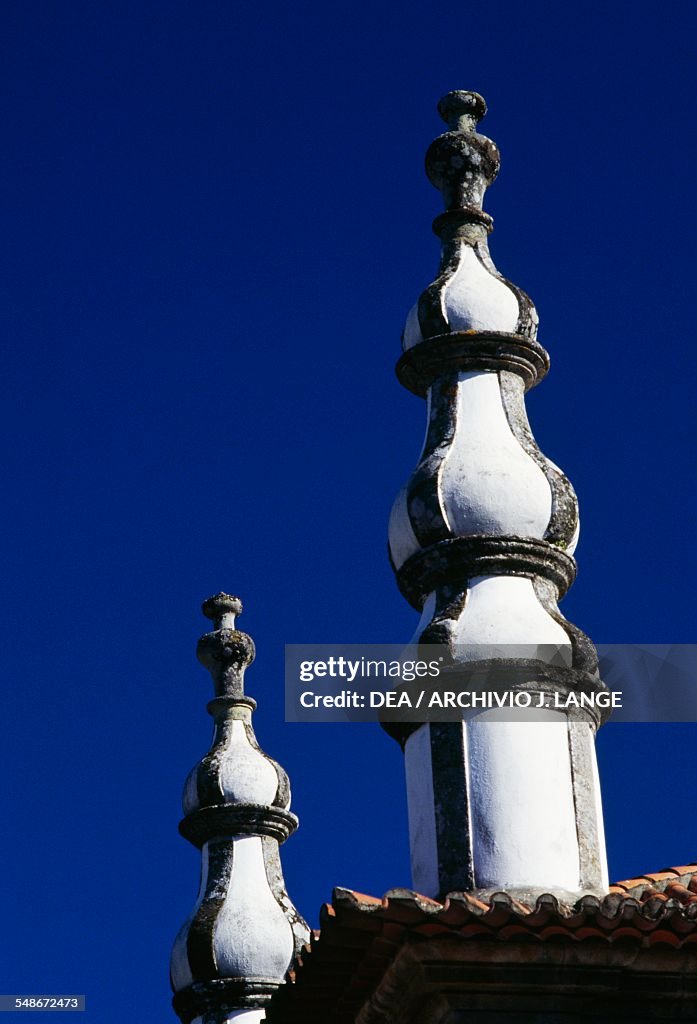 The chimneys of Solar de Mateus or Mateus Palace