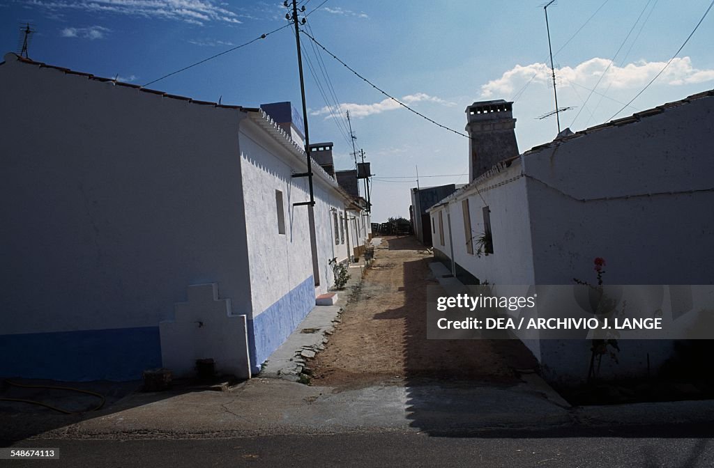 View of a street in the village of Montes...