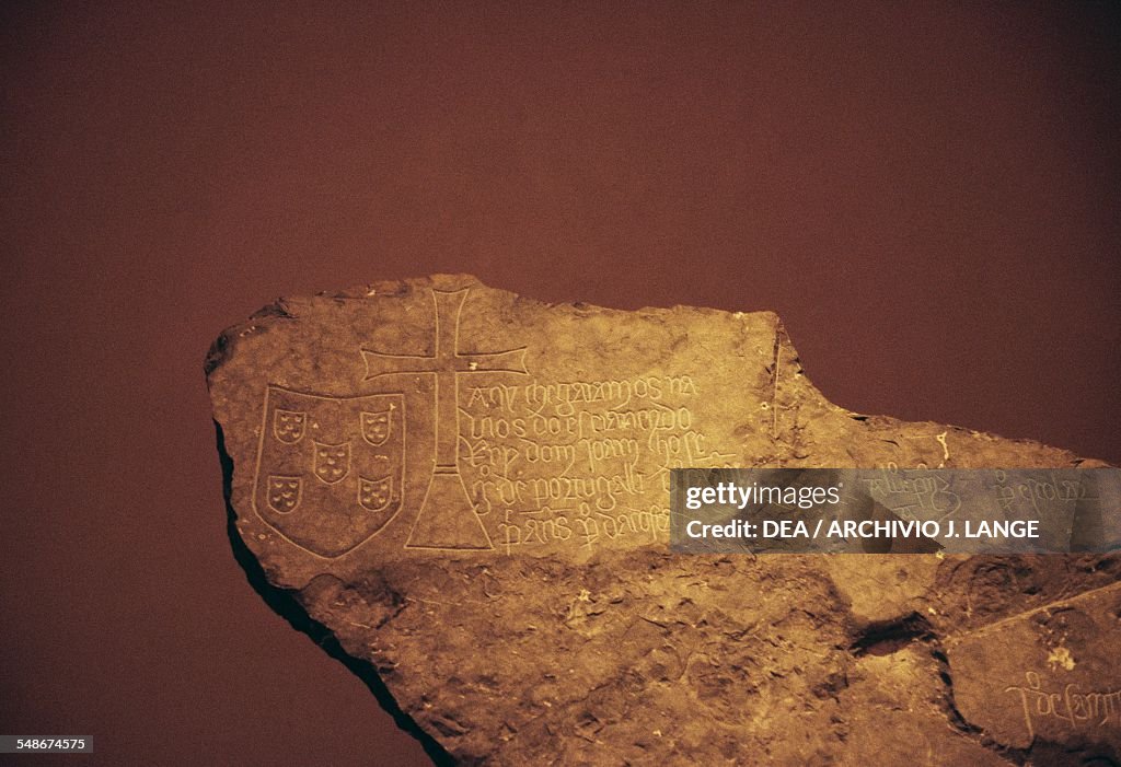 Stone with inscriptions left by Diogo Cao...