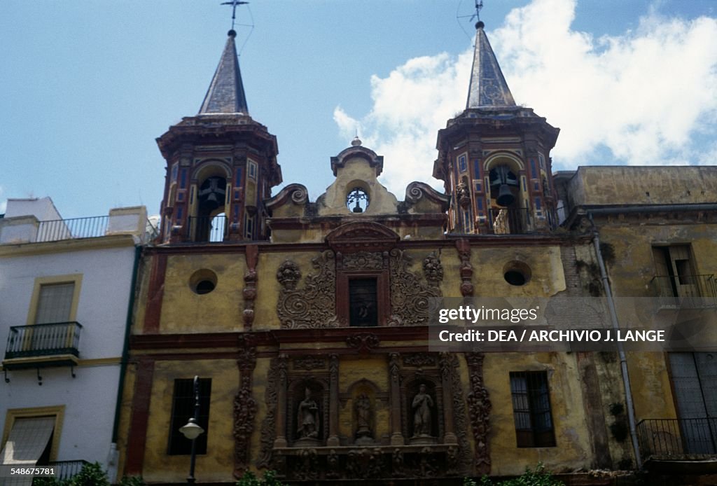 The facade of a church in Granada...