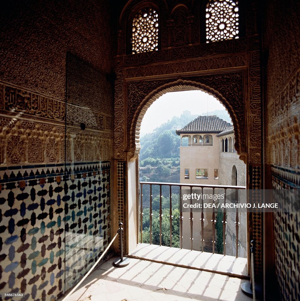 Hall and window inside Alhambra