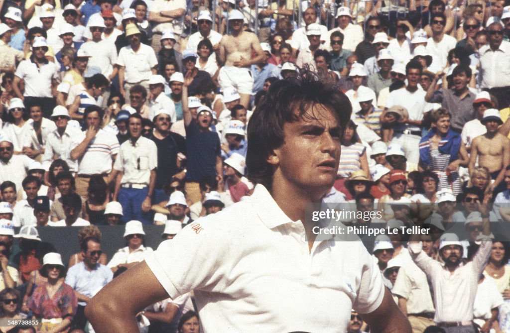 Tennis Champion Henri Leconte At Roland Garros Tournament