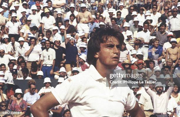 Tennis Champion Henri Leconte At Roland Garros Tournament, Paris, June 1985.