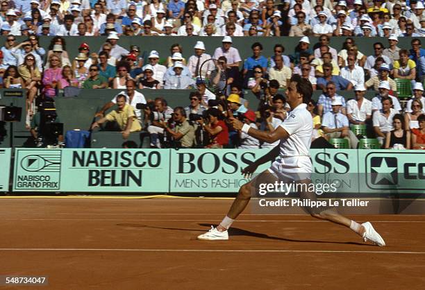 Tennis Champion Henri Leconte At Roland Garros Tournament, Paris, June 1985.