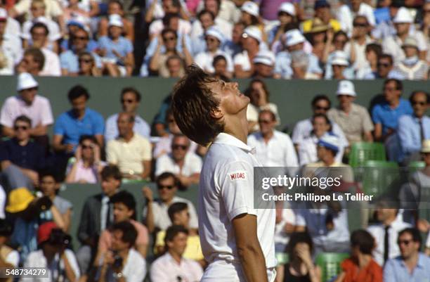 Tennis Champion Henri Leconte At Roland Garros Tournament, Paris, June 1985.