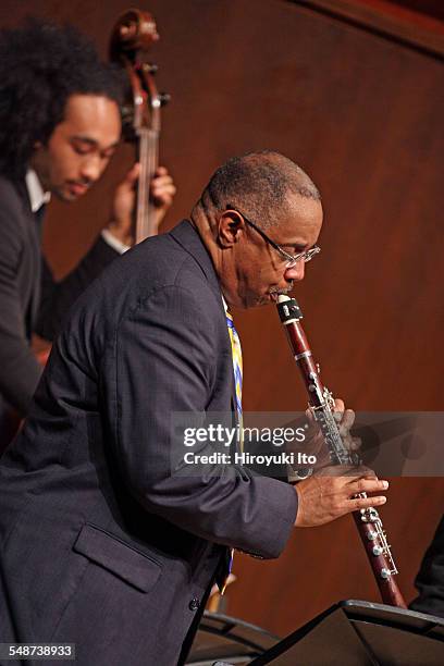 Juilliard Jazz Ensembles performing the music of Jelly Roll Morton and King Oliver at Paul Hall on Monday night, April 13, 2015.This image:From left,...