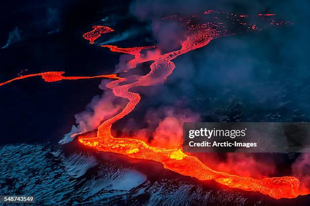 small part of lava flowing, iceland - volcano stock pictures, royalty-free photos & images