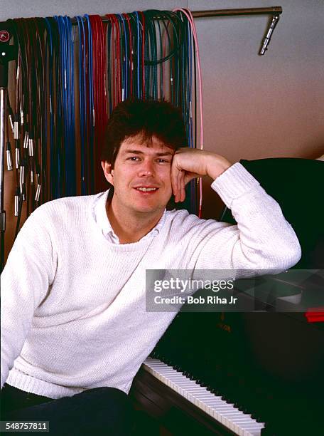 Portrait of Canadian musician and songwriter David Foster as he poses at home, Los Angeles, California, January 14, 1986.