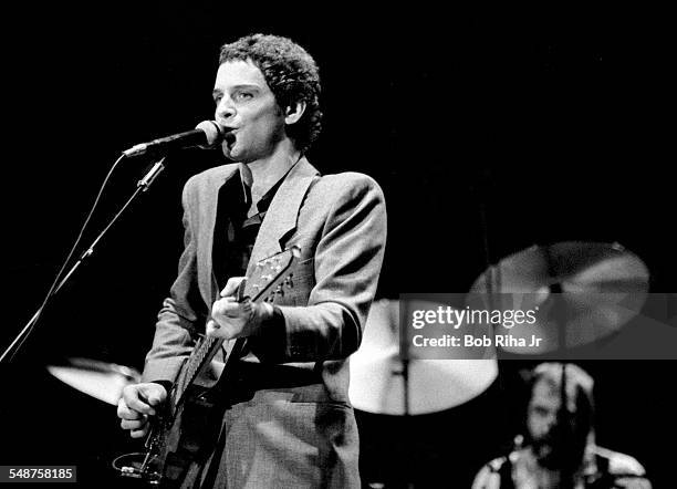 American musician Lindsey Buckingham of the group Fleetwood Mac performs onstage at the Los Angeles Forum, Inglewood, California, December 6, 1979....