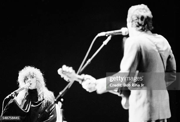 American musician Stevie Nicks of the group Fleetwood Mac performs onstage at the Los Angeles Forum, Inglewood, California, December 6, 1979. In the...