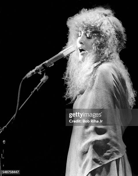 American musician Stevie Nicks of the group Fleetwood Mac performs onstage at the Los Angeles Forum, Inglewood, California, December 6, 1979.