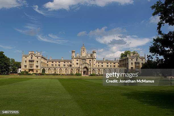 St John's College, Cambridge, from the lawns leading towards Trinity College. Taken on July 4 2014.