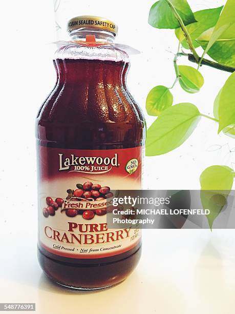 Pure Cranberry Juice in a Glass Bottle