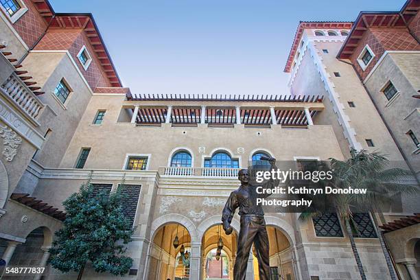 University of Southern California's school of cinematic Art. Statue of a swashbuckling Douglas Fairbanks greets as you enter. Courtyard of film...