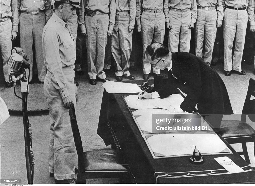 Surrender World War II in the Pacific Japanese Surrender aboard the USS... News ...