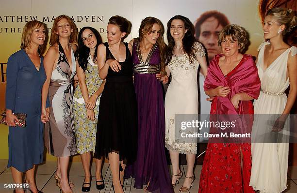 Actors Claudie Blakley, Kelly Reilly, Jena Malone, Carey Mulligan, Keira Knightley, Talulah Riley, Brenda Blethyn and Rosamund Pike arrive at the UK...