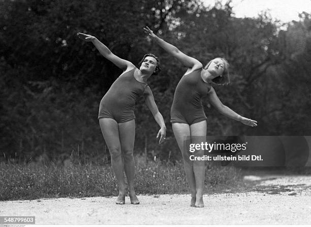 Dancing School Hellerau Two students of the Dancing School Hellerau doing dancing exercises in the Park of Laxenburg Castle - 1926 - Photographer:...