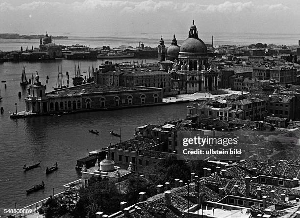 Italy Veneto Venezia View on the Canal Grande with the Basilica of St Mary of Health - ca. 1954 - Photographer: Heinz von Perckhammer Vintage...