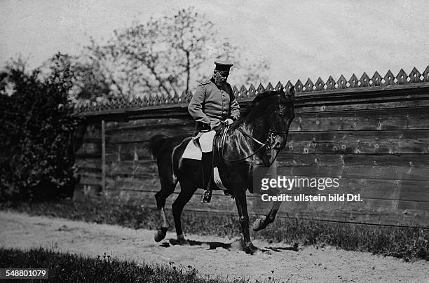 Albrecht von Preussen - Prince, Colonel General, Germany *4.10.1809-14.10.1872+ On a horse - ca. 1870 - Photographer: Franz Kuehn - Published by:...