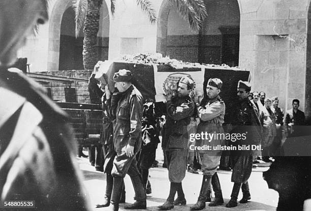 Libya : *05.06.1896-+ Officer, Politician, Italy Funeral of Italo Balbo and other victims - - Photographer: Presse-Illustrationen Heinrich Hoffmann -...