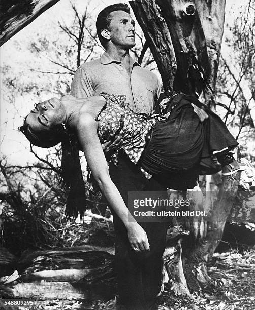Douglas, Kirk *- Schauspieler, USA - mit Carolyn Jones in dem Film 'Der letzte Zug von Gun Hill' , Regie: John Sturges, USA - 1959