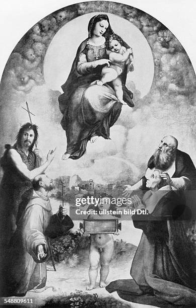 Raffael, eigentlich: Raffael Santi *1483-1520+ Bildender Kuenstler, Maler, Italien - Madonna di Foligno - Rom, Vatikan