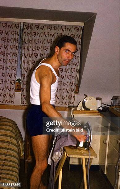 Man ironing