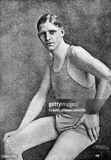 Luetzow, Wilhelm - Sportsman, Swimmer, D * 19.05.1892-1916+ - silver medal in breaststroke of 200 meters during the Olympics in Stockholm in 1912 -...