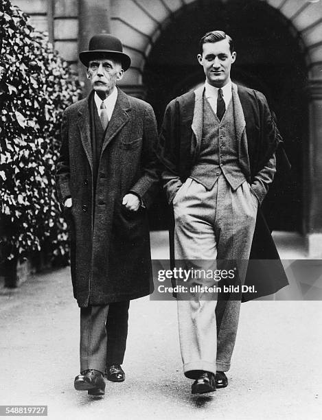 Mellon, Andrew - Entreprenuer, Industrialist , Politician, USA *24.03.1855-+ Finance Minister 1921-1932 - Portrait with his son - about 1931 -...